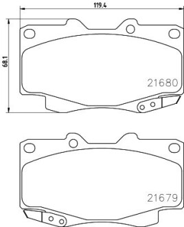 Гальмівні колодки пер. Hilux 01- HELLA 8DB355013-481 (фото 1)