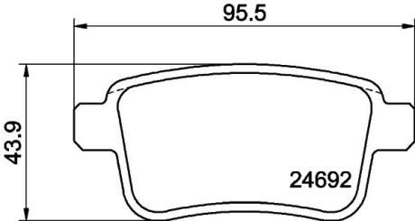 Гальмівні колодки дискові зад. Renault Kangoo II 08- HELLA 8DB 355 013-971