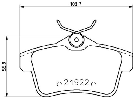 Гальмівні колодки диск.задні Citroen C4/DS4/DS5/Peugeot 308,3008,5008, RCZ 1.4HDi-2.0HDi 09- HELLA 8DB 355 014-531