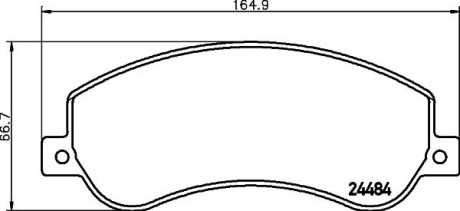 Колодки гальмівні дискові комплект; передн. HELLA 8DB355015401