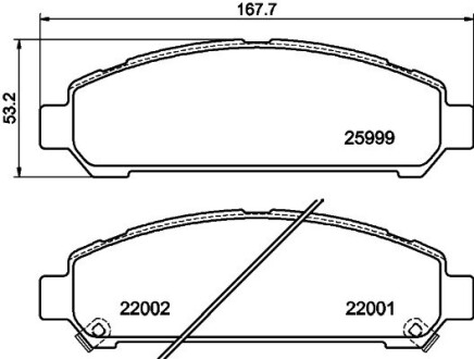 Гальмівні колодки дискові перед. Toyota Venza 12- HELLA 8DB 355 021-821