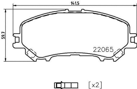 Гальмівнi колодки дисковi перед. Nissan X-Trail Renault Kadjar 1.2-2.0 04.14- HELLA 8DB 355 021-861 (фото 1)