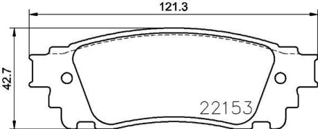 Гальмівні колодки дискові зад. Toyota Camry/Rav4/C-Hr/Es300/Ux Rr 15-/17- HELLA 8DB 355 024-631