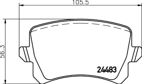 Гальмівні колодки зад. Golf/CC/Passat/Tiguan 05- HELLA 8DB 355 025-331 (фото 1)