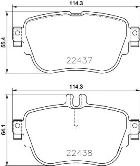 Колодки гальмівні дискові комплект; задн. / MB E-class W213 2016> HELLA 8DB355025781