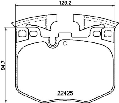 Гальмівні колодки передні BMW 5 (G30, F90), 5 (G31), 6 GRAN TURISMO (G32), 7 (G11, G12), 8 (G15, F92), X3 (G01, F97), X4 (G02, F98), X5 (G05, F95) 1.6-3.0D 07.15- HELLA 8DB 355 025-951