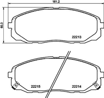 Колодки гальмівні, дискове гальмо HELLA 8DB355039441