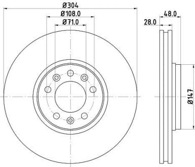 Диск передній Peugeot Expert 1.6HDi-2.0HDi 01.07- HELLA 8DD 355 113-671 (фото 1)