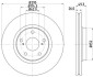 Гальмівний диск перед. Toyota Auris, Avensis, Verso 1.6-2.2D 03.07- HELLA 8DD 355 114-281 (фото 4)