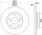 Диск гальмівний перед. TOYOTA AURIS, AURIS SPORTS, COROLLA 1.2-1.8H 10.12- HELLA 8DD 355 119-661 (фото 4)