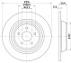 Диск гальмiвний задній Ford Kuga 1.5-2.5 03.13- HELLA 8DD 355 126-581 (фото 4)