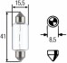 Автолампа Behr Standard T15 SV8,5 15 W прозрачная HELLA 8GM002091141 (фото 1)