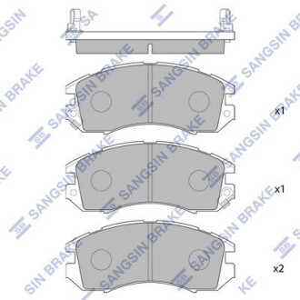 Комплект гальмівних колодок з 4 шт. дисків Hi-Q (SANGSIN) SP1120 (фото 1)