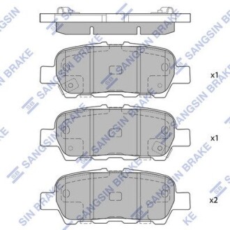 Колодки гальмівні дискові (комплект 4 шт) Hi-Q (SANGSIN) SP1637 (фото 1)