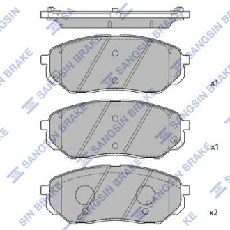 Комплект гальмівних колодок з 4 шт. дисків Hi-Q (SANGSIN) SP1690 (фото 1)