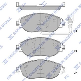 Колодка гальм. диск. SKODA OCTAVIA (5E3) 12-(D1633) передн. (вир-во SANGSIN) Hi-Q (SANGSIN) SP1698