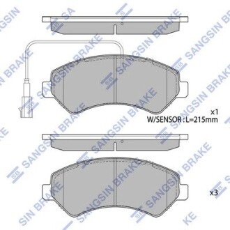 Гальмiвнi колодки кт. Hi-Q (SANGSIN) SP1716A