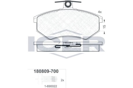 Колодки гальмівні передні ICER 180809-700