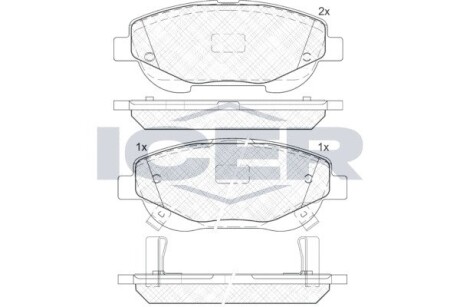 Колодки гальмівні передні ICER 182022