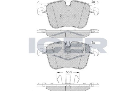 Комплект гальмівних колодок (дискових) ICER 182166-203