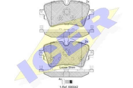 Колодки гальмівні передні ICER 182211