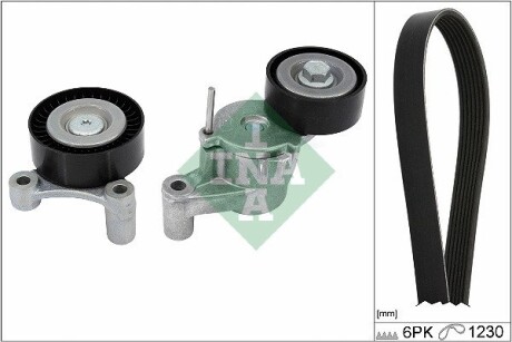 Комплект ременя генератора Volvo S60/S90/V60/V90/XC60/XC90 2.0H 15- (6PK1230) INA 529 0548 10 (фото 1)