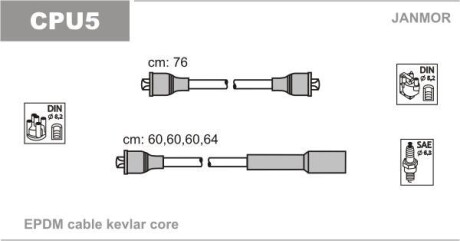 Комплект проводов зажигания JANMOR CPU5