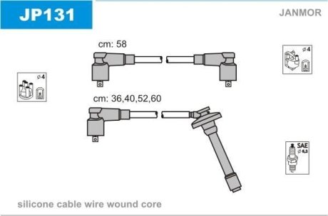 Комплект проводов зажигания JANMOR JP131 (фото 1)