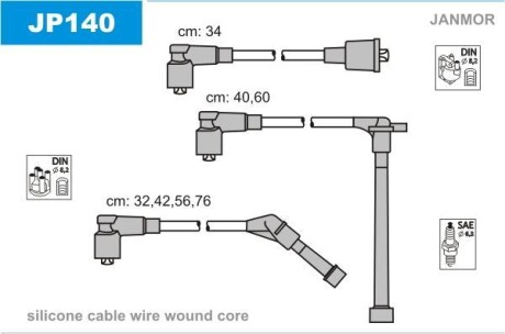 Комплект проводов зажигания JANMOR JP140