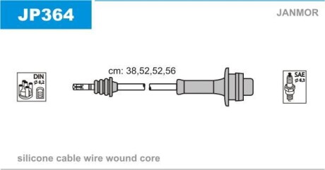 Комплект проводов зажигания JANMOR JP364