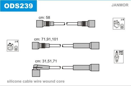 Комплект проводов зажигания JANMOR ODS239