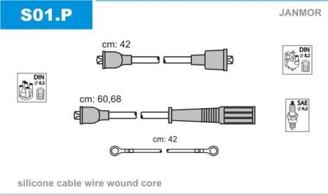 Комплект проводов зажигания JANMOR S01.P