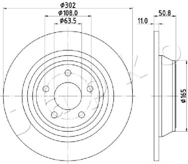 Диск тормозной задний Ford Mondeo V, Ford Usa Fusion 1.0-2.0H (12-) JAPKO 610310