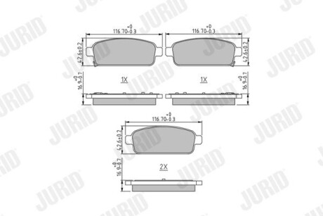 Колодка гальм. CHEVROLET, OPEL JURID 573335J