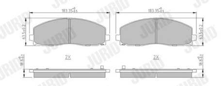 Колодки гальмівні дискові, комплект JURID 573411J