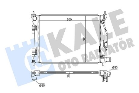 Радиатор охлаждения Hyundai Accent Iv, I20 - Kia Rio Iii Radiator KALE OTO RADYATOR 342280