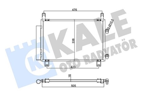 Радіатор кондиціонера Daihutsu Charade - Toyota Yaris Condenser KALE OTO RADYATOR 343110