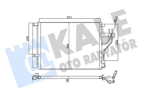 Радиатор кондиционера Hyundai IX35, Kia Carens IV, Sportage KALE OTO RADYATOR 345425