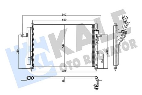 Радиатор кондиционера Hyundai Getz Konderser KALE OTO RADYATOR 345430