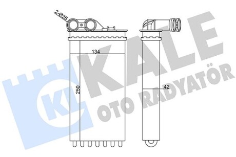 Радиатор отопителя Citroen C4 I, Peugeot 307, 307 Cc, 307 Sw KALE OTO RADYATOR 346280