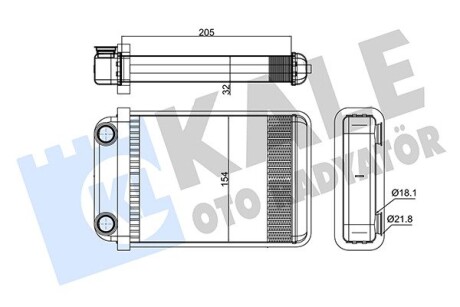 Радиатор отопителя Opel Astra J, Astra J Gtc, Astra K, Cascada KALE OTO RADYATOR 346390