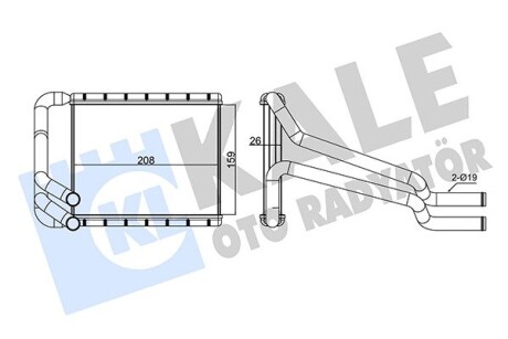 Радиатор отопителя Hyundai Elentra, I30, Kia CeeD, Pro CeeD Heater KALE OTO RADYATOR 347350 (фото 1)