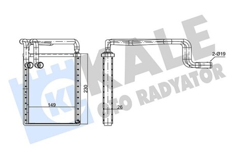 Радіатор обігрівача Hyundai Sonata V KALE OTO RADYATOR 347410