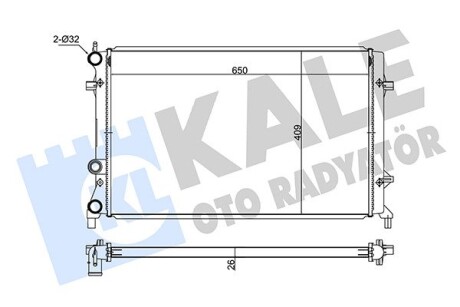 Радиатор охлаждения Volkswagen Beetle, Jetta Iv Radiator KALE OTO RADYATOR 347520