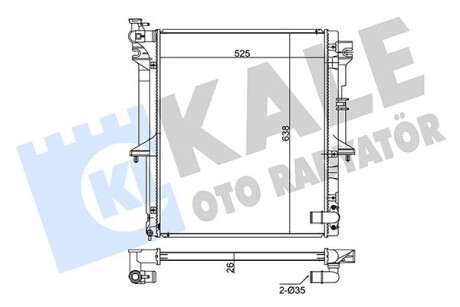 Радіатор охолодження Mitsubishi L200 KALE OTO RADYATOR 347960