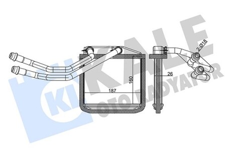 Радиатор отопителя Fiat Egea, Doblo, Pratico, Linea, Grande Punto KALE OTO RADYATOR 350515