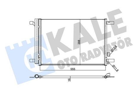 Радіатор кондиціонера Audi A3, Tt, Volkswagen Golf VII KALE OTO RADYATOR 354020