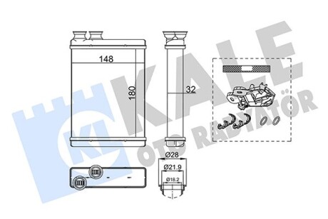 Радиатор отопителя Peugeot 308 II, 308 Sw II KALE OTO RADYATOR 355235