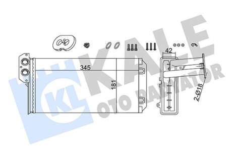 Радіатор обігрівача MB Sprinter/VW LT28 KALE OTO RADYATOR 355280 (фото 1)