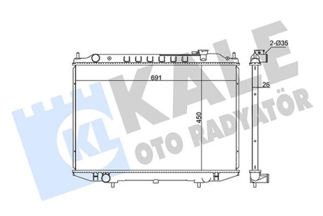 Радіатор охолодження Nissan NP300 (08-), Pick Up (98-) 2.5D KALE OTO RADYATOR 362900